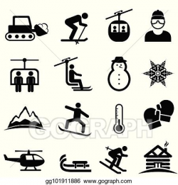 Vector Art - Ski, winter sports and snow icons. Clipart ...