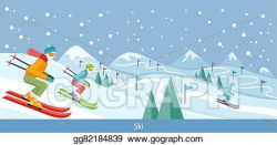 Vector Art - Skiing winter landscape design. EPS clipart ...
