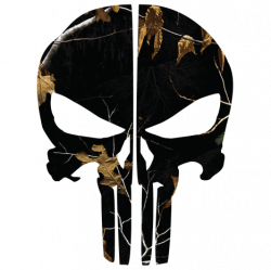 Black Woods Camo Punisher Skull Reflective Rear Helmet Decal Police ...