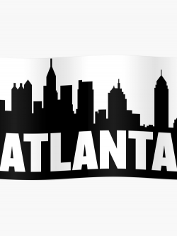 Atlanta, Georgia City Skyline Silhouette | Poster