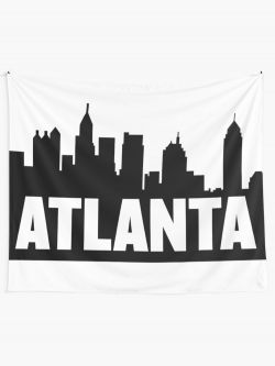 Atlanta, Georgia City Skyline Silhouette | Wall Tapestry