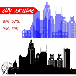 Atlanta Vector Skyline, Atlanta SVG, silhouette, Svg, Dxf, Eps, Ai, Cdr  files. Design elements, Silhouette clipart, Georgia clip art