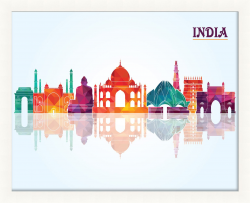 India Pop Skyline Framed Graphic Art | 3D wall paint | India ...