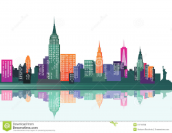 New York Skyline Clipart Color