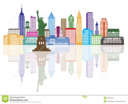 City Skyline Clipart Color