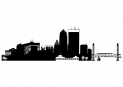 Jacksonville SVG skyline - Jax city Cut File, silhouette, Svg, Dxf, Eps,  Ai, Cdr files, Silhouette city vector, Florida Svg