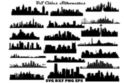 US Cities silhouette, US Cities clipart, City silhouette, City clip art,  Cities SVG, Cities image, New York, Chicago, Vegas svg png dxf
