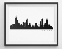 Chicago Skyline Silhouette - Printable Skyline - PDF, png ...