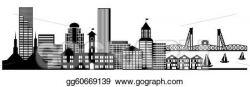 Stock Illustration - Portland city skyline panorama clip art ...