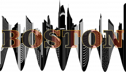 Clipart - Boston Skyline Typography 2