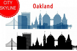 Oakland Skyline Vector, California USA city, SVG, JPG, PNG ...