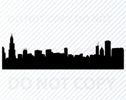 Chicago Skyline SVG Files For Cricut City skyline Clipart City silhouette  Files Eps, Chicago Png ,Dxf Clip Art Chicago Illinois Skyline svg