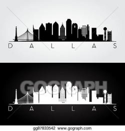 Vector Illustration - Dallas skyline silhouette. EPS Clipart ...