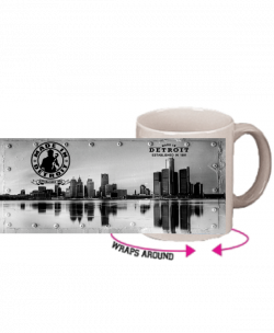 Detroit Skyline 15oz White Ceramic Mug – Made In Detroit