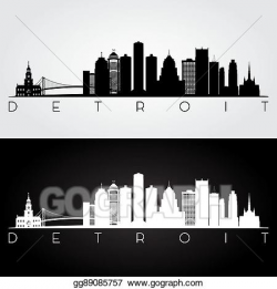 Vector Illustration - Detroit skyline silhouette. EPS ...