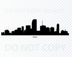 Miami Skyline SVG Files For Cricut - City skyline Clipart -City silhouette  Files Eps, Png ,Dxf Clip Art Cityscape Miami Florida Svg Skyline
