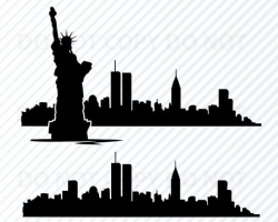 New York City Skyline SVG Files For Cricut - NYC skyline svg Clipart -Trade  Towers silhouette Files Eps, Png ,Dxf Clip Art Statue liberty