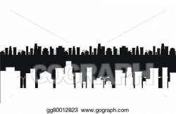 Vector Stock - Black and white cities silhouette. Stock Clip ...