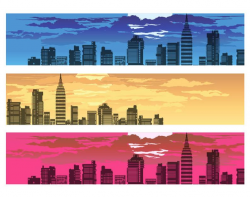 City Silhouette, Urban skyline clipart, urban skyline, sunset clipart,  landscape clipart, landscape, Buildings PNG, skyscrapers png,