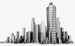 Skyscrapers, Glass, Building, Hand Painted PNG Image and Clipart for ...
