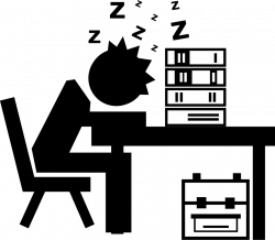 Professor Or Student Sleeping On His Desk With Books Stack Svg Png ...