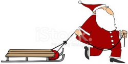 Santa Pulling AN Empty Sled stock vectors - Clipart.me