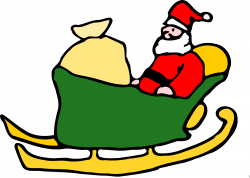Clipart - Santa in his sleigh