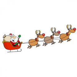 Santa sleigh reindeer clipart clipartfest wikiclipart ...