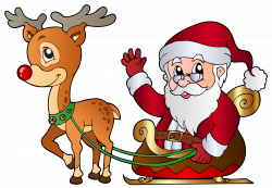 28+ Collection of Rudolph And Santa Clipart | High quality, free ...