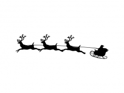 Christmas Svg Sleigh Svg Reindeer Clipart Santa Silhouette Png Dxf Files  For Cutting File Tshirt Template Vinyl Laser Engraving File