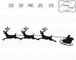 santa sleigh svg, reindeer clipart, rudolph svg, christmas ...