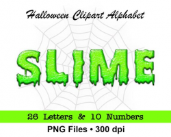 HALLOWEEN Green Slime Alphabet, Stylized Green Slime Letters & Numbers, 36  PNG Files, Halloween Clipart, Digital Alphabet, Alphabet Clipart