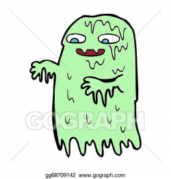Stock Illustrations - Cartoon gross slime ghost. Stock ...