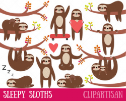 Sloth Clipart, Cute Sloths by ClipArtisan | Teachers Pay Teachers