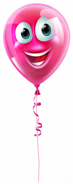 Balloon Face Smiley Icon - Pink Balloon with Face PNG Clipart ...