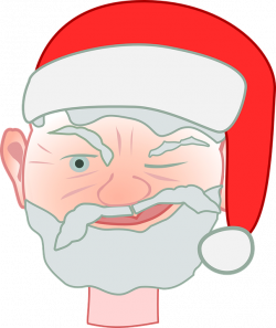 Wink clipart with christmas hat
