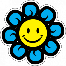Smiley Face Flower Car Magnet