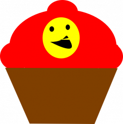 Cupcake Redbrown Smiling Face Clip Art at Clker.com - vector clip ...