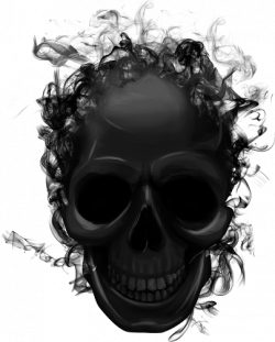 black smoke skull halloween - Sticker by angie nelson