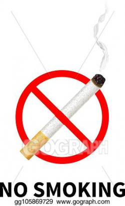 Vector Art - No smoking forbidden sign, realistic cigarette ...