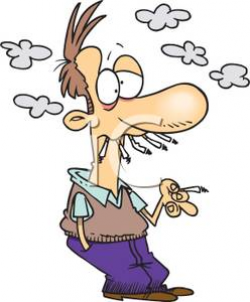 Clip Art Image: A Man Smoking Six Cigarettes