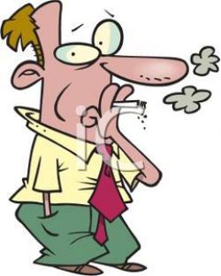 A Businessman Smoking Clipart Picture