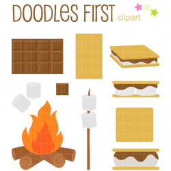 Ooey Gooey Smores Clip Art for Scrapbooking Card Making Cupcake Toppers  Paper Crafts