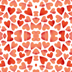 Valentines Day Watercolor Hearts fabric - khaus - Spoonflower
