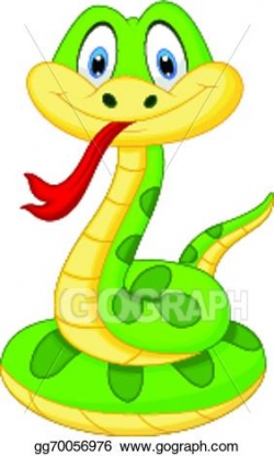 EPS Vector - Cute green snake cartoon. Stock Clipart ...