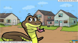 A Snake Slithering Around and Abandoned Houses Background ...