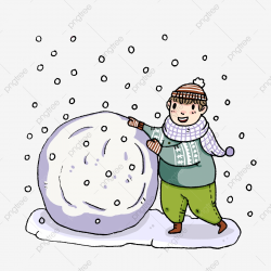 Snow Hand Drawn Character Illustration White Big Snowball ...
