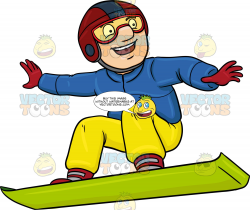 A Man Basking In Merriment While Snowboarding