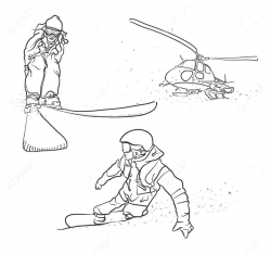 Simple Skiing Clipart Snowboarding And Activity ...