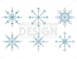 Hand drawn Digital Snowflake Clip Art, Snowflake Clipart ...